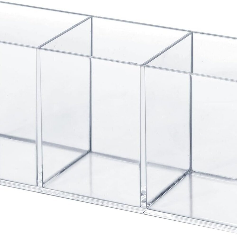 Clear Acrylic Silverware & Pen Organizer Caddy, Transparent Plastic Silverware